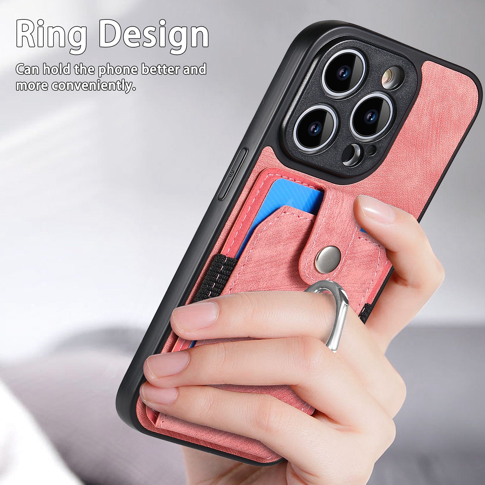 For iPhone 14 Pro Max Rotation Ring Kickstand Cover PU Leather Coated PC+TPU Phone Case with Card Holder For iPhone 14 Pro Max Rotation Ring Kickstand Cover PU Leather Coated PC+TPU Phone Case with Card Holder